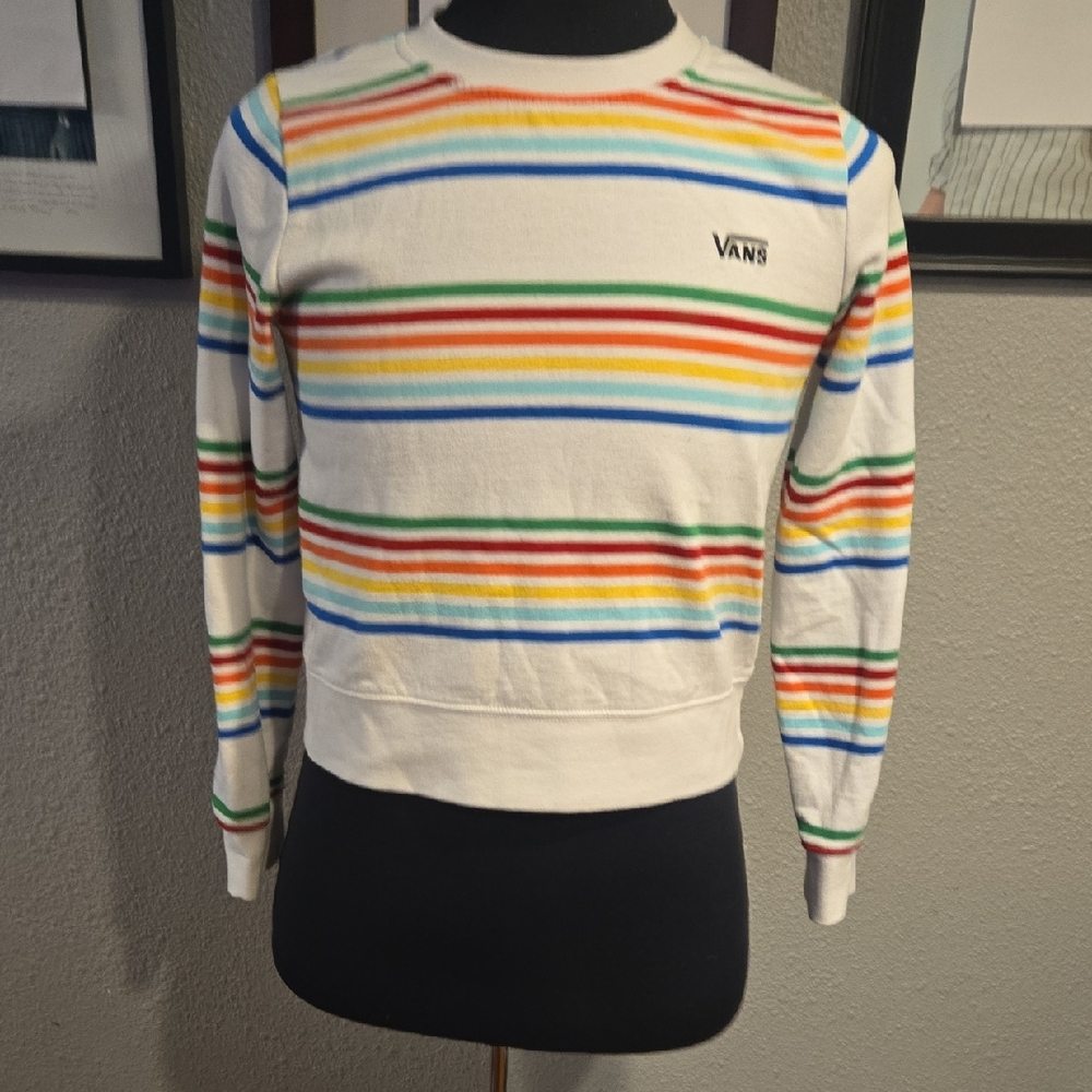 Vans Women's Colorful Striped Crew Neck Sweater